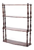 Set of Victorian mahogany three-tier wall shelves,