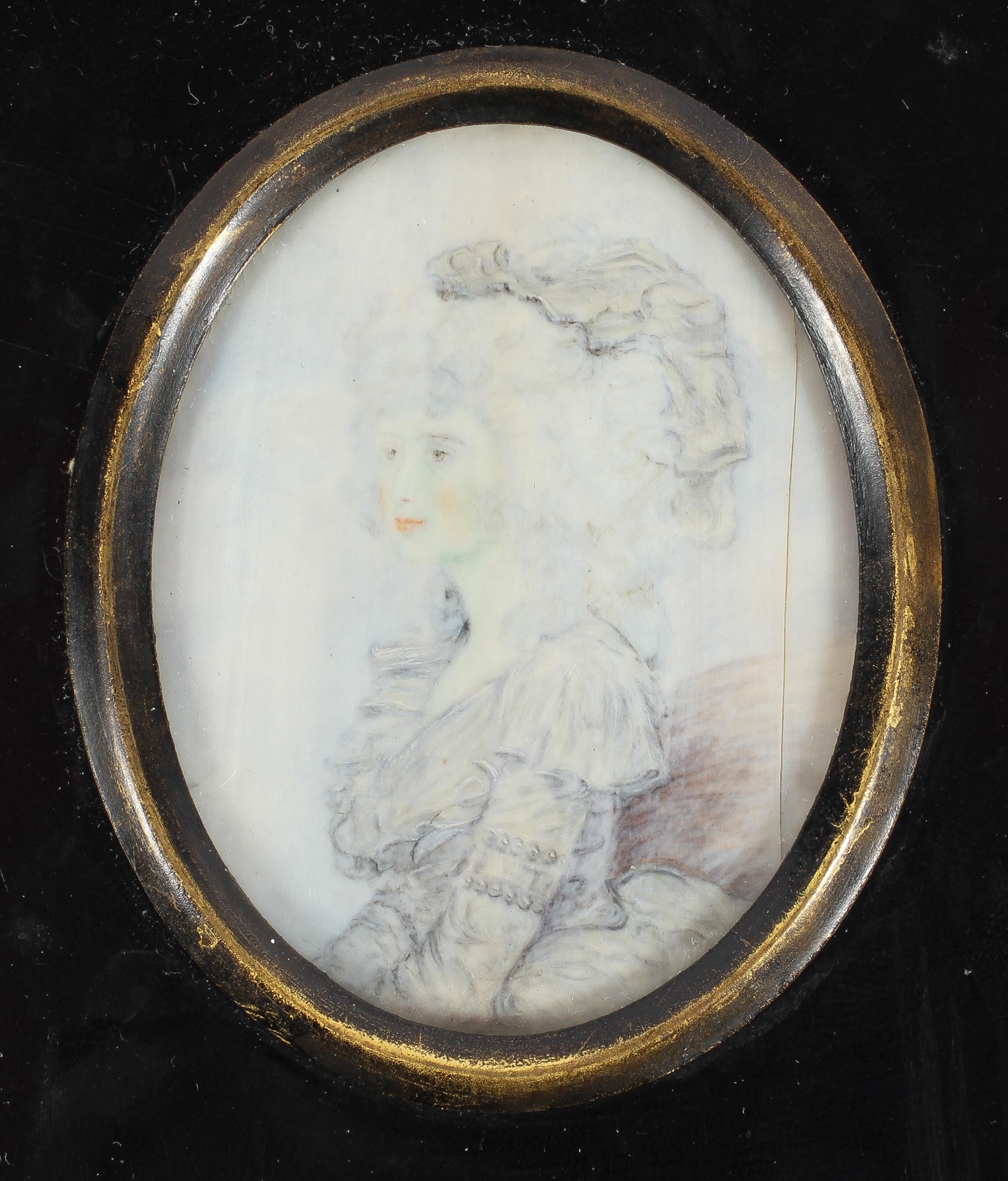 A 19th century portrait miniature, watercolour on ivory, - Image 2 of 3