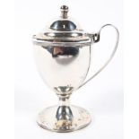 A Georgian Scottish silver lidded mustard pot in the Adams style, 10.