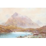 William R Hayles (British,late 19th-20th century) watercolour, Crib Goch, Snowdon,