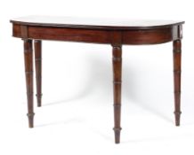 A Victorian mahogany D-shaped side table,