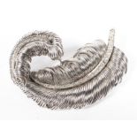 Boucheron Paris (unmarked) an 18ct white gold and diamond feather brooch. 25.4g. 6.5cm.