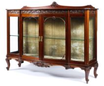 A Late Victorian mahogany large display cabinet,