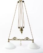 A Belgian brass adjustable ceiling light, early 20th century,