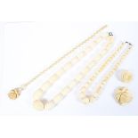 Five pieces of 19th century ivory jewellery