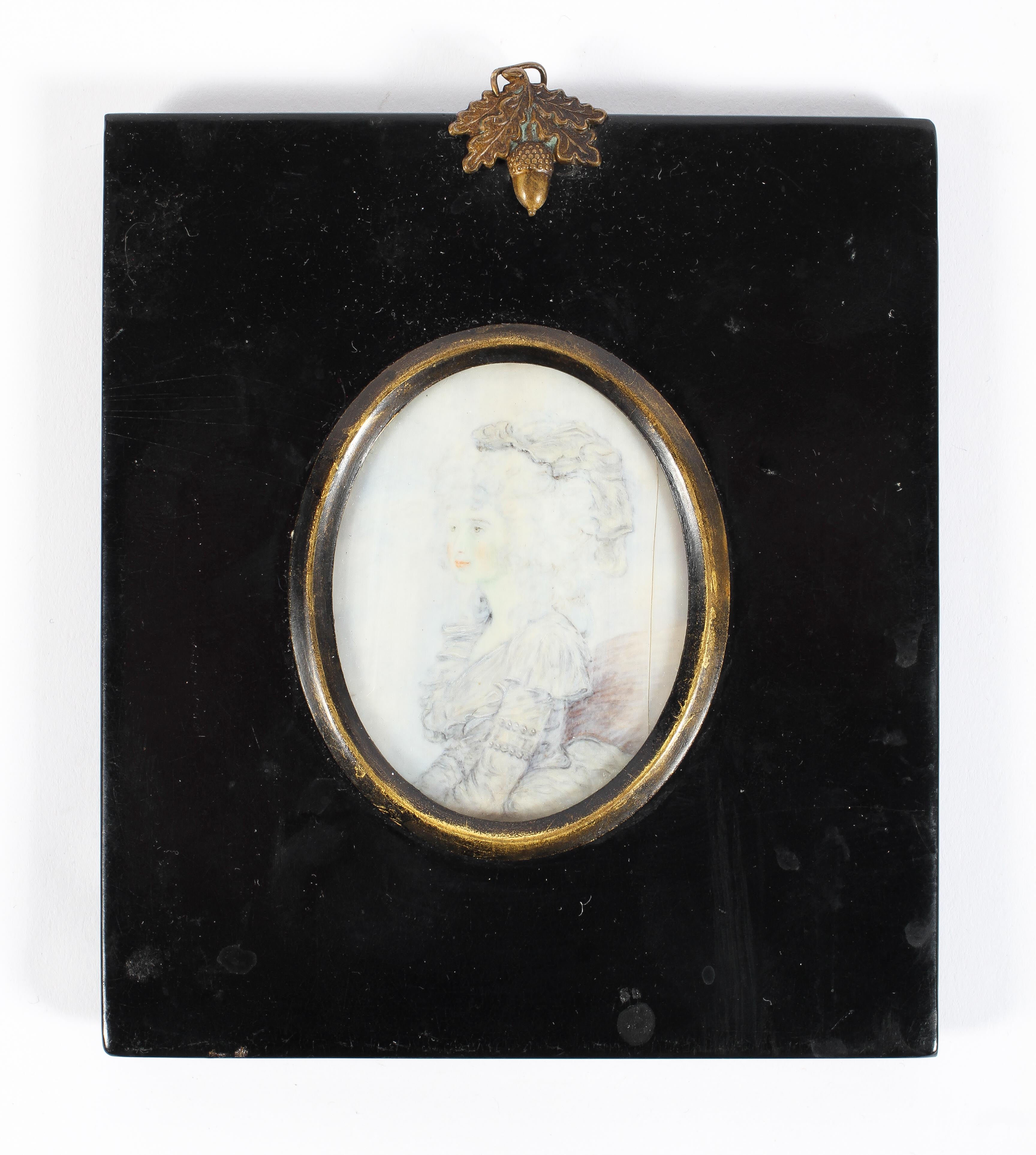 A 19th century portrait miniature, watercolour on ivory,