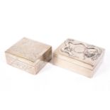 Two early 20th century Chinese export silver cigarette boxes,