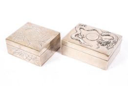 Two early 20th century Chinese export silver cigarette boxes,
