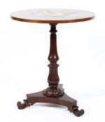 A Regency mahogany pietra dura inlaid centre table,