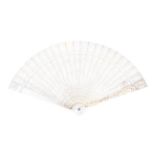 A 19th century Chinese carved ivory brise fan,