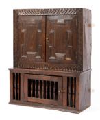 A 19th century oak bread and cheese cupboard,