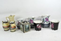 A collection of ceramic vases and jugs, including Keeling & Co Ltd, Carlton Ware, and others