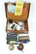 A collection of vintage pens and knives, including fruit knife, Parker 25 pen in box,