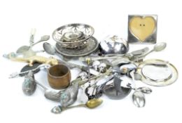 A selection of silver plate and flatware,