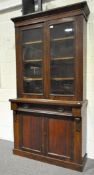 An early 20th century mahogany bookcase cabinet,