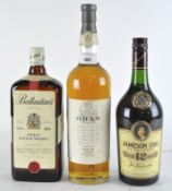 Three bottles of alcohol including a single bottle of Oban 14 year old single malt scotch whisky,