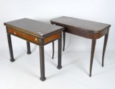 Two early 20th century mahogany fold out tables,