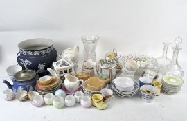 A large collection of glass and ceramics, including Wedgwood Jasperware, Meakin, and more