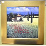 A David Short (1940) coloured print 'Summers Brilliance', depicting a field of poppies, framed,