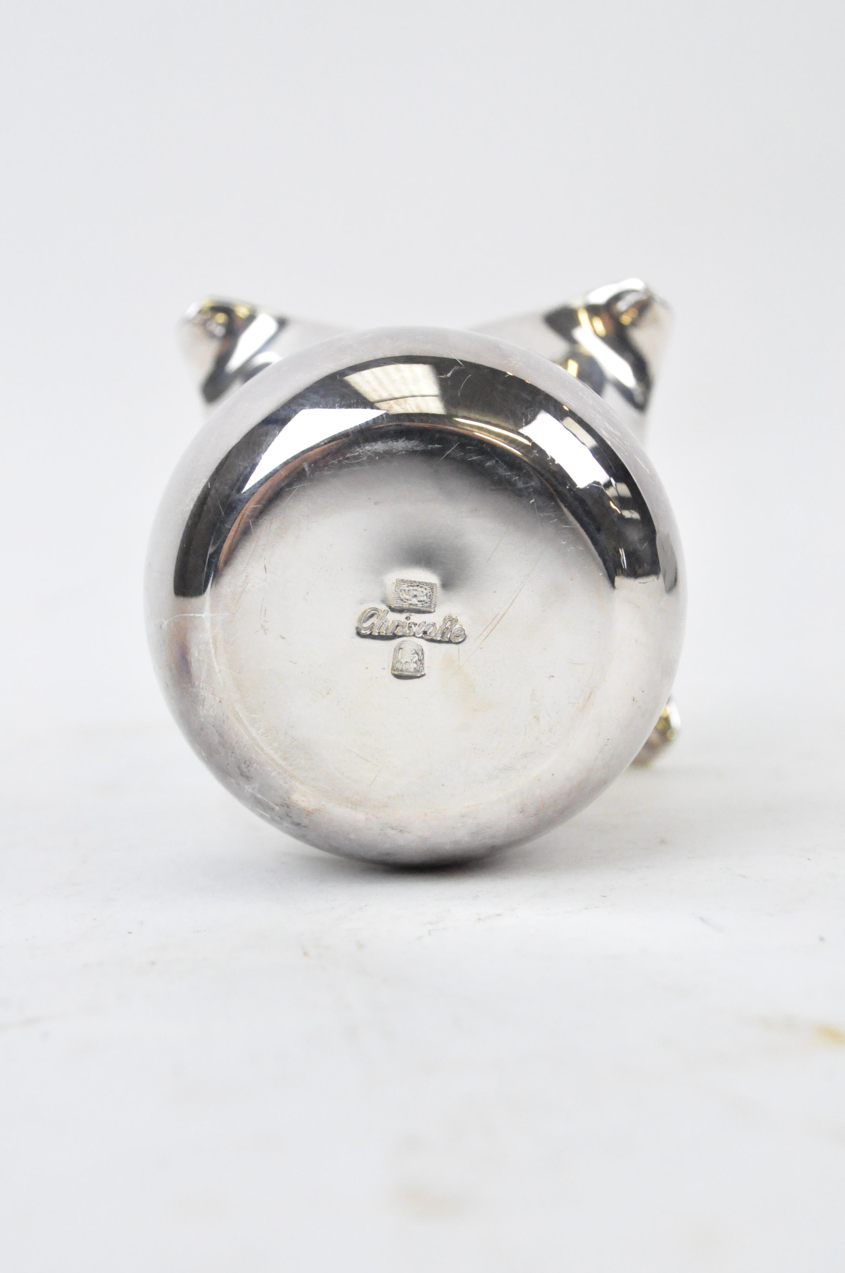 A contemporary silver plated Christofle vase of squat form, 5. - Image 3 of 3