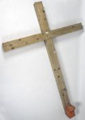A large contemporary wooden re-enactment cross/crucifix,