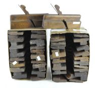 A group of 39 wooden moulding planes, multiple tools are stamped 'Clegg', 'Jorow' and more