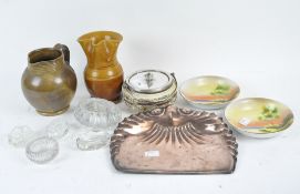 A collection of 20th century and later ceramics and glassware, including a pair of Noritake dishes,