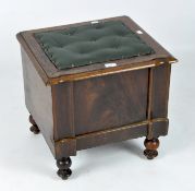 A Victorian mahogany stool, modelled with carved edges,