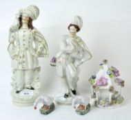 Two Staffordshire figures and other 19th century ceramics,