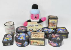 A selection of Bassett Liquorice Allsorts novelty tins, of assorted shapes and designs,