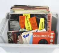 A collection of vintage vinyls, including Gilbert & Sulllivan, Show Time, Music Man,