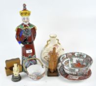 A selection of Chinese and Japanese ceramics and related items, including an Imari plate,
