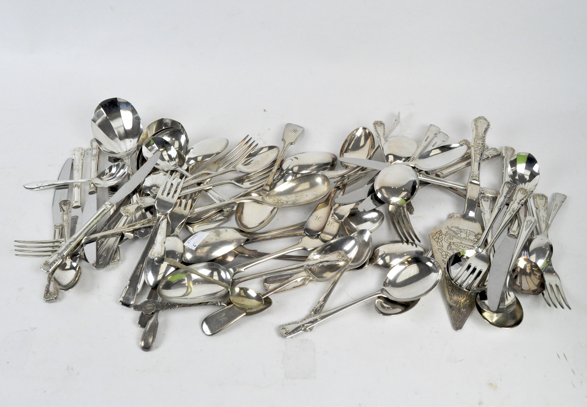 A collection of silver plated flatware, of various designs,
