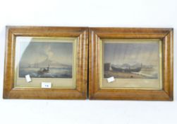 A pair of 19th century French colour prints titled Mont Vesuve and Effet Du Matin,