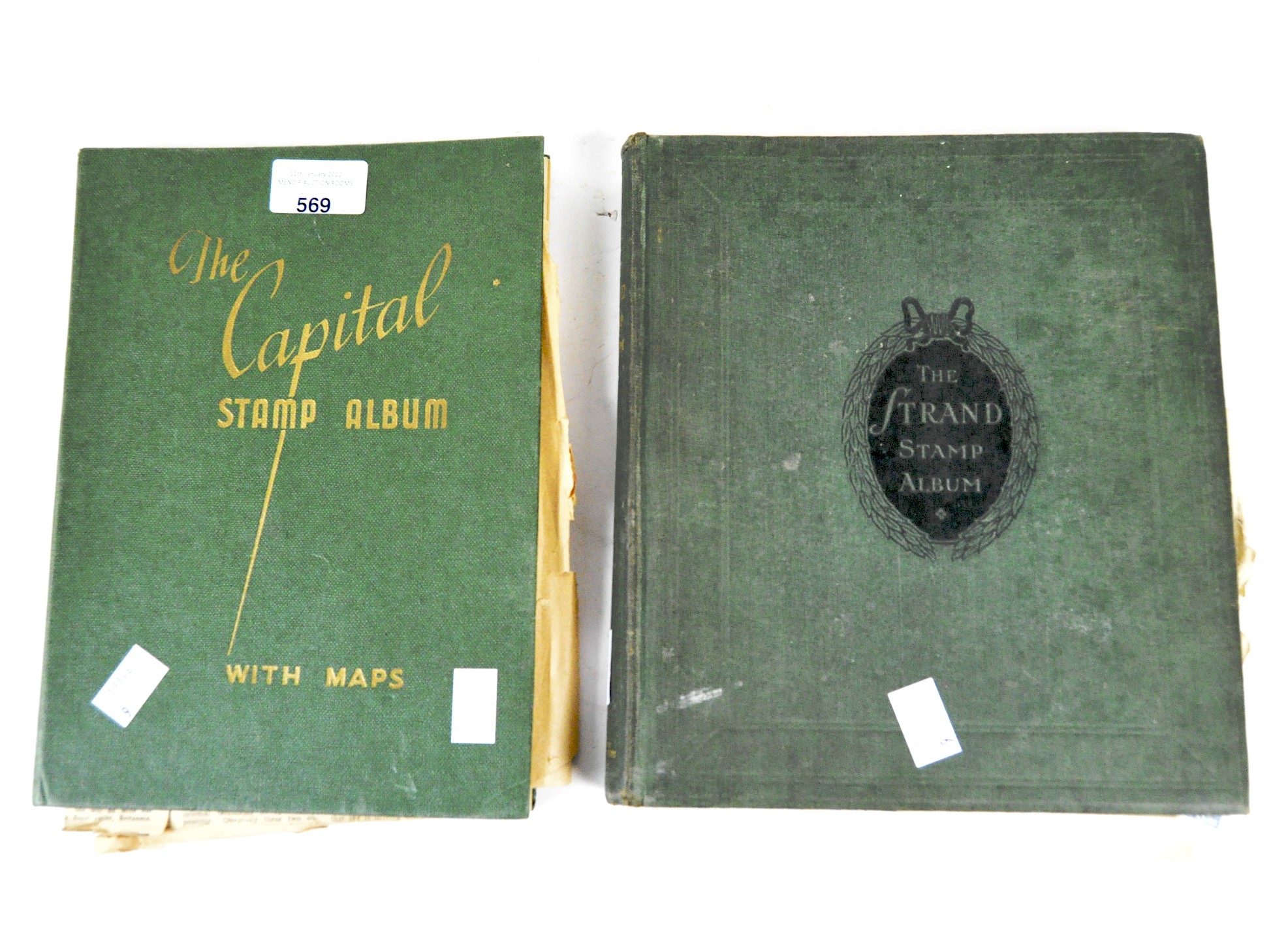 Two stamp albums, containing a range of stamps from Great Britain and the rest of the world,