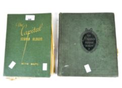 Two stamp albums, containing a range of stamps from Great Britain and the rest of the world,