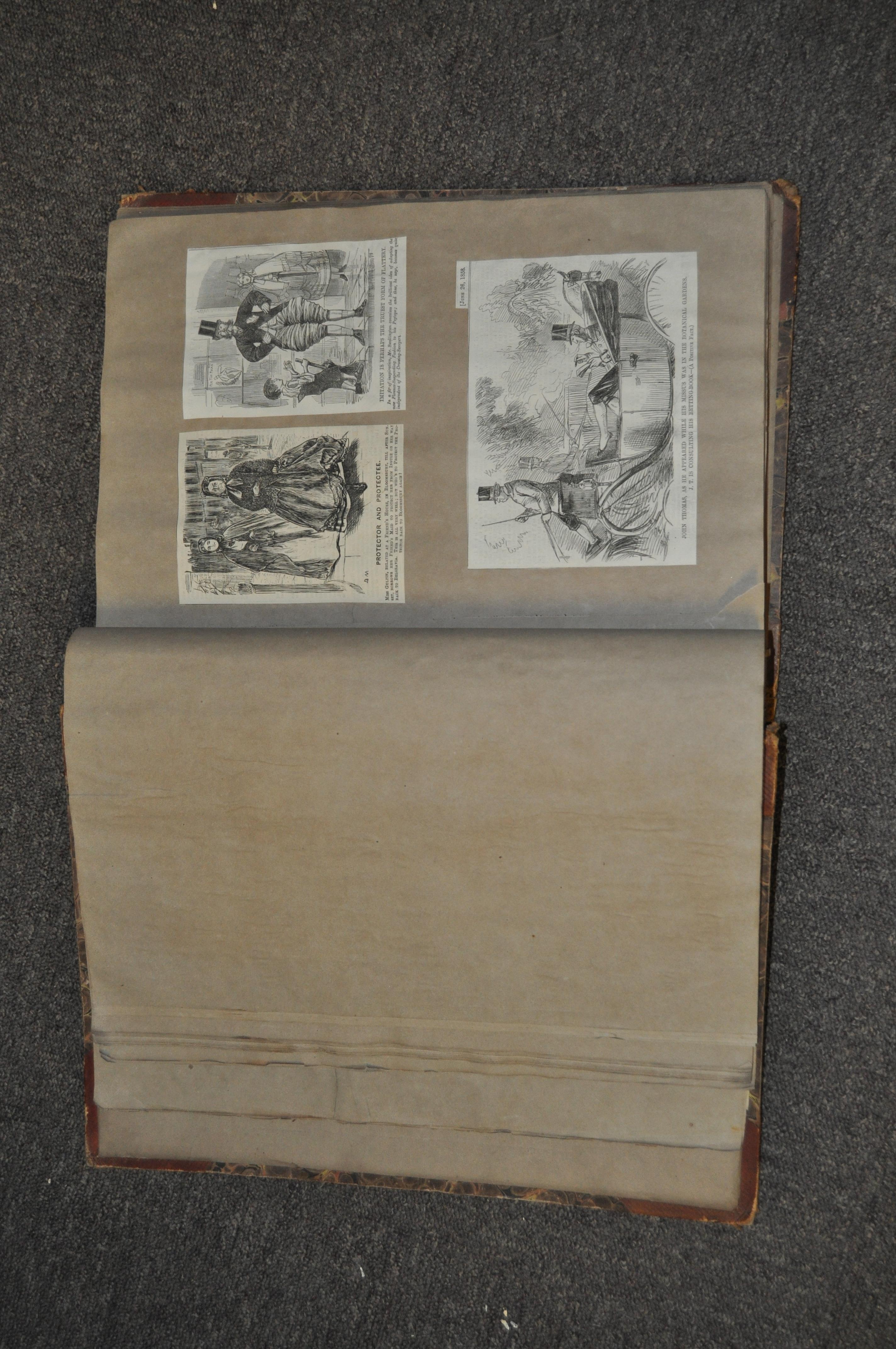 A Victorian scrap book album, containing a large selection of scraps and article cuttings, - Image 2 of 7