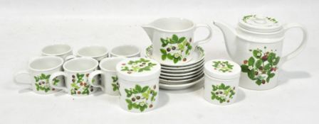 A Portmeirion part tea service in the 'Summer Strawberries' pattern,