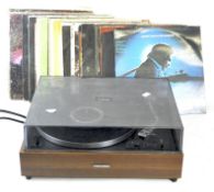 A Pioneer record deck and assorted vinyl, the records including The Stranglers,