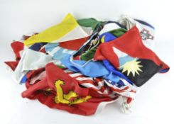 A large collection of flags, each individual flag strung together to create bunting,