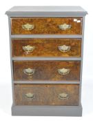 A grey painted chest of drawers, early 20th century with later contemporary painted body,
