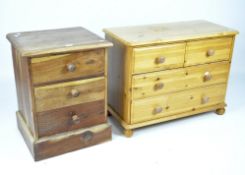 Two pine chests of drawers,