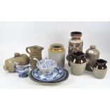 A collection of assorted ceramics, to include Pearsons stoneware pouring jugs and hot water bottles,