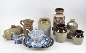 A collection of assorted ceramics, to include Pearsons stoneware pouring jugs and hot water bottles,