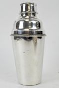 An Asprey & Co Ltd silver plated cocktail shaker, of typical three section form,