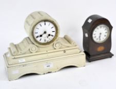 Two mantle clocks, the larger being French late 19th century by Henry Marc Paris,