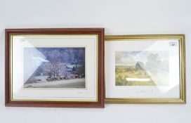 A Henry H. Parker print of 'Harvesting', and a photograph of Chatsworth