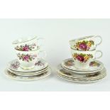 Two part tea services in the 'Cottage Rose' pattern