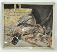 A contemporary oil on board, depicting a dead pheasant, signed (lower right),