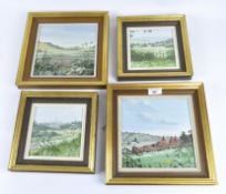 Four Peter Jay oil on boards, all depicting rural landscapes and signed 'Peter Jay',